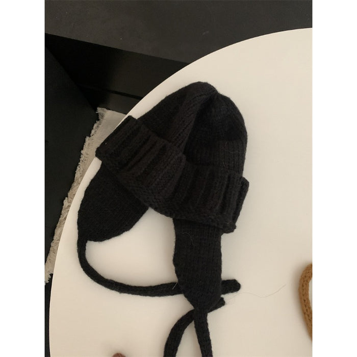 Wholesale Cotton Solid Color Ear Protection Knitted Yarn Cap JDC-FH-Qiany002