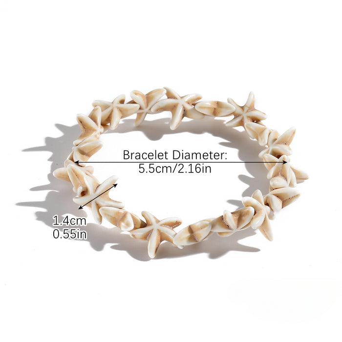 Wholesale Bohemian Hand-woven Knotted Shell Starfish Bracelet JDC-BT-ManY003