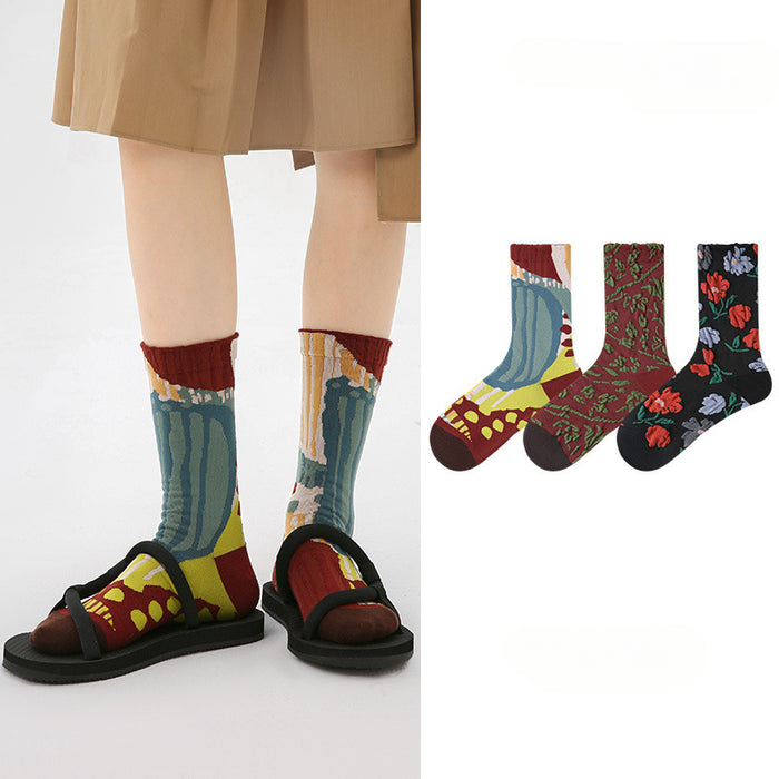 Wholesale Retro Style Cotton Middle Socks JDC-SK-Xinz006