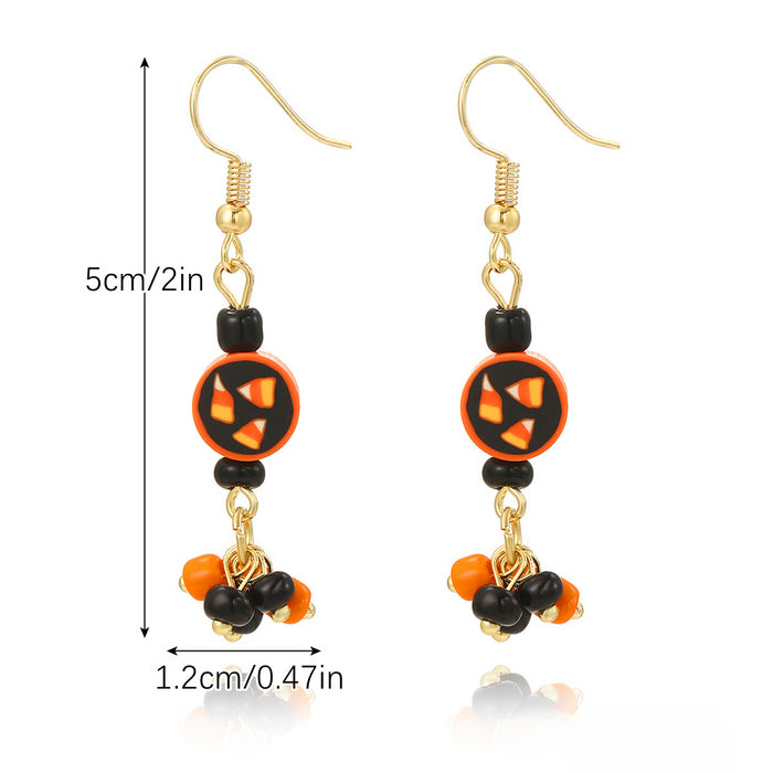 Wholesale Skull Dark Diamond Alloy Pumpkin Spider Halloween Earrings Set JDC-ES-ShuangN002