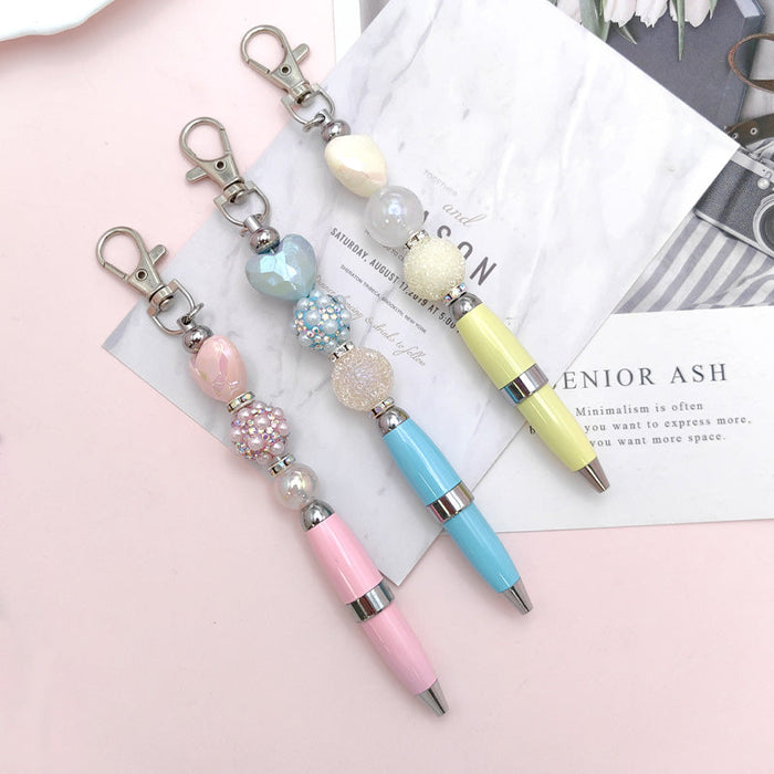 Wholesale 11.9cm Beadable Pens Portable Mini Pen Metal Pen DIY Keychain Bar JDC-PN-HuaH051