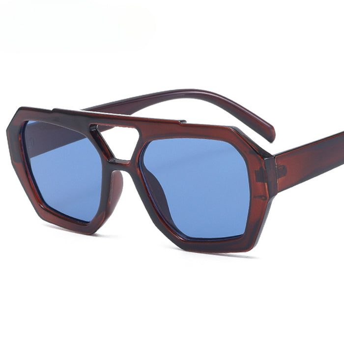 Wholesale Double Bridge Large Frame PC Sunglasses JDC-SG-ZS011