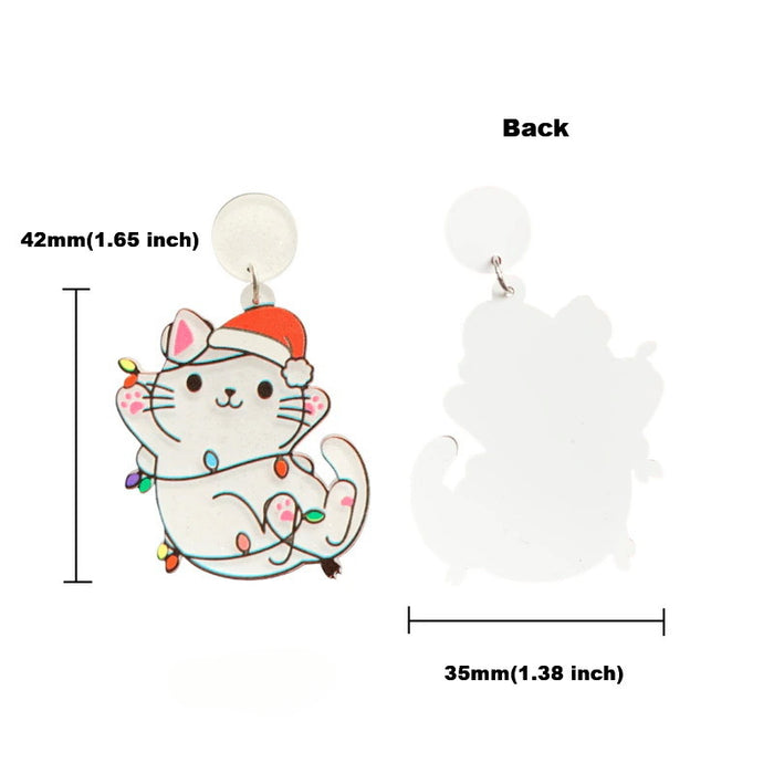 Wholesale Christmas Tree Rainbow Koala Dinosaur Cactus Gingerbread Man Acrylic Earrings JDC-ES-Qiany006