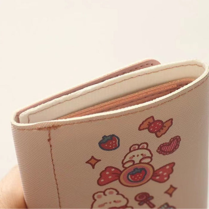 Wholesale PU Cartoon Cute Kuromi Tri-fold Wallets JDC-WT-Jumei010