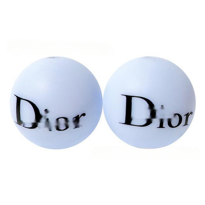 Wholesale 20PCS Round Printed Silicone Beads JDC-BDS-YuMo016