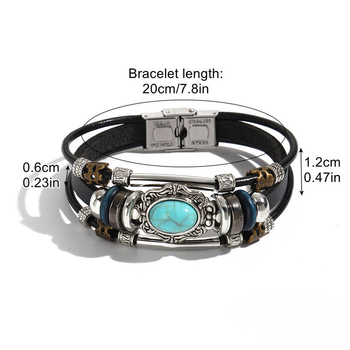 Wholesale Bohemian Ethnic Style Turquoise Bracelet JDC-BT-ManY004