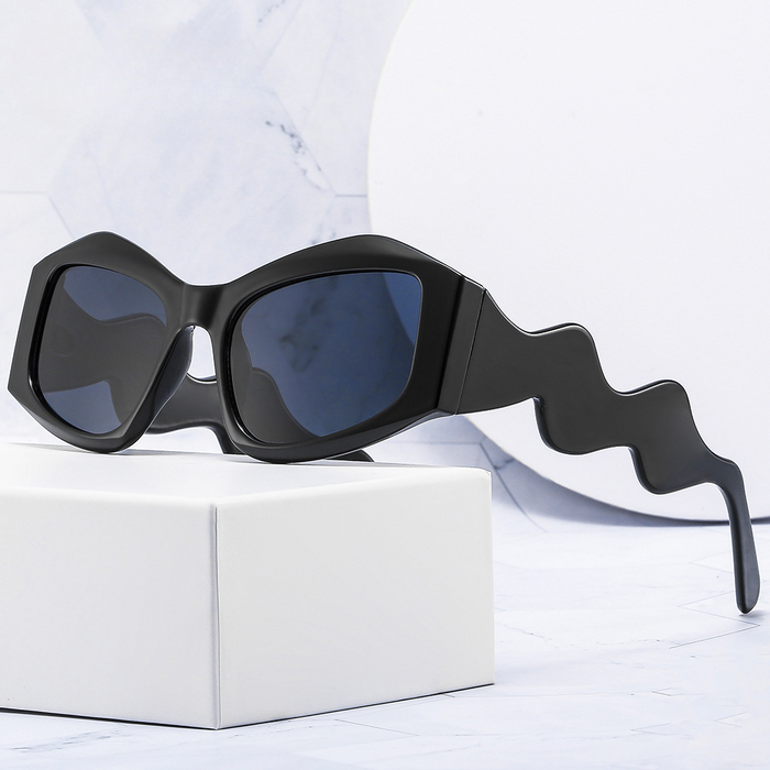 Wholesale Cat Eye PC Frame Wavy Leg Sunglasses JDC-SG-XZT013