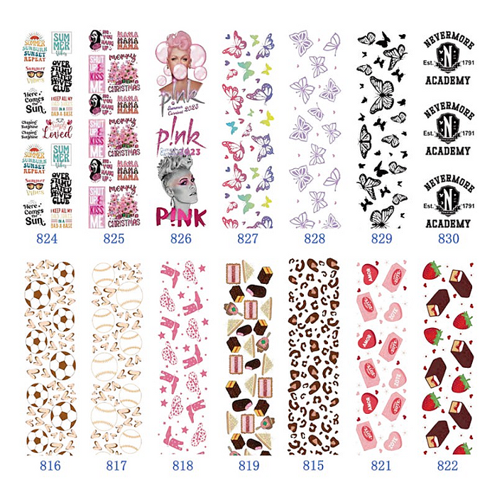 Wholesale 5pcs UV DTF Wrap Butterfly Dessert Pattern Pen Stickers JDC-ST-YiPin034