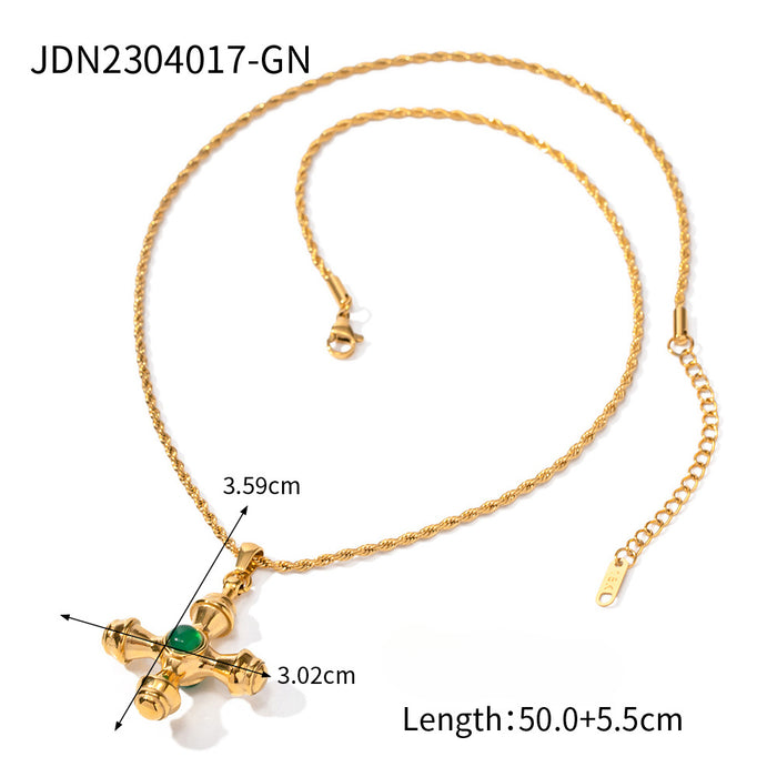 Wholesale 18K Gold Stainless Steel Cross Necklace JDC-NE-JD415