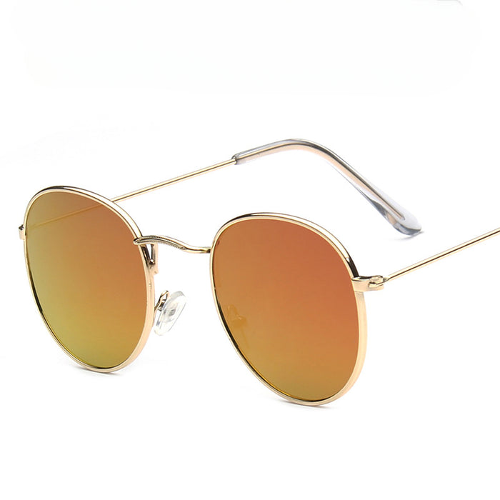 Wholesale Round Frame Colorful Reflective PC Sunglasses JDC-SG-MaN015