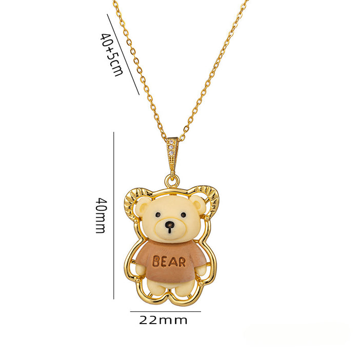 Wholesale Titanium Steel Cartoon Pendant Necklace JDC-NE-OBK001