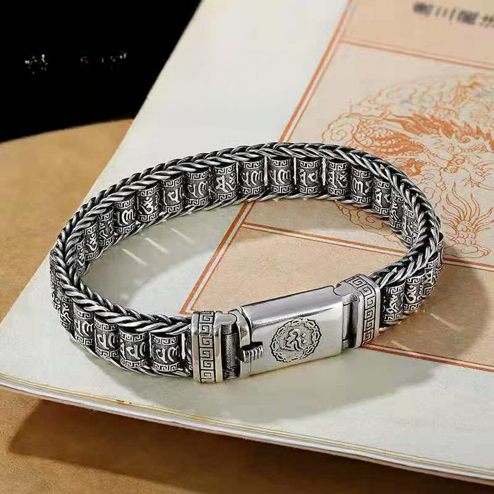 Wholesale Copper Transportation Bead Six Character Mantra Men's Bracelet JDC-BT-XiangX001