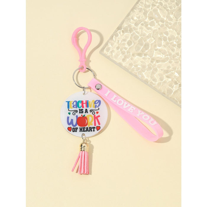 Wholesale Graduation Season Acrylic English Letter Slogan Keychain JDC-KC-RongR002