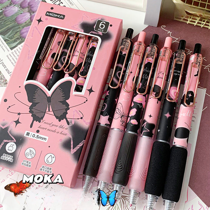 Wholesale Press Pen Butterfly Plastic Neutral Pen JDC-PN-YC004