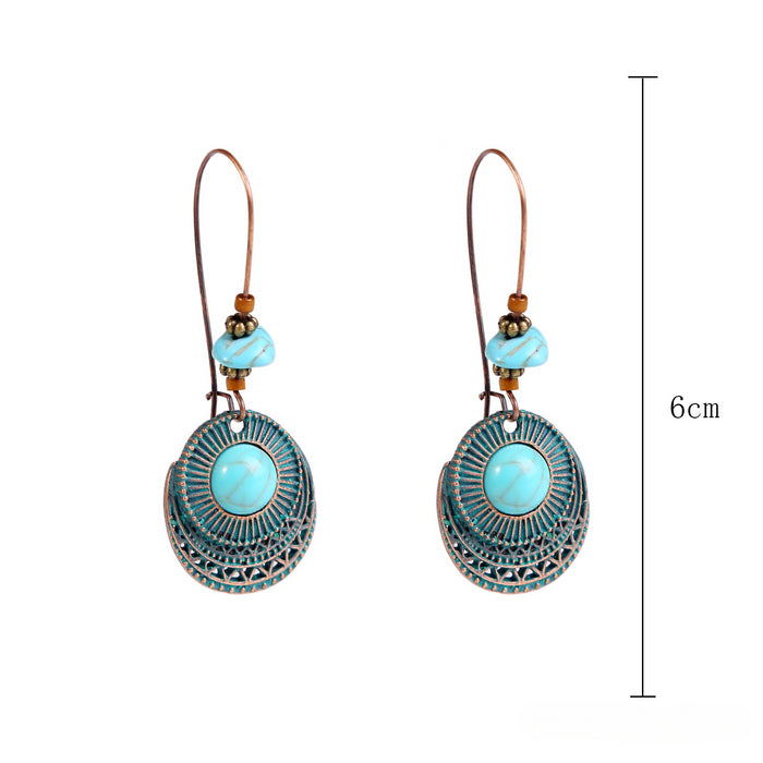 Wholesale Turquoise Ethnic Style Earrings JDC-ES-ManY048