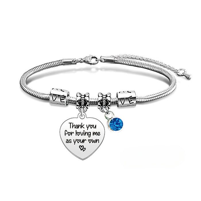 Wholesale Stainless Steel Mother's Day Blue Diamond Bracelet JDC-BT-GangG020