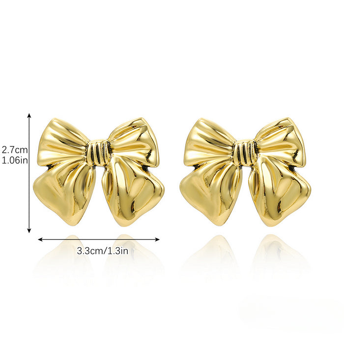 Wholesale Bow Alloy Earrings JDC-ES-ManY051