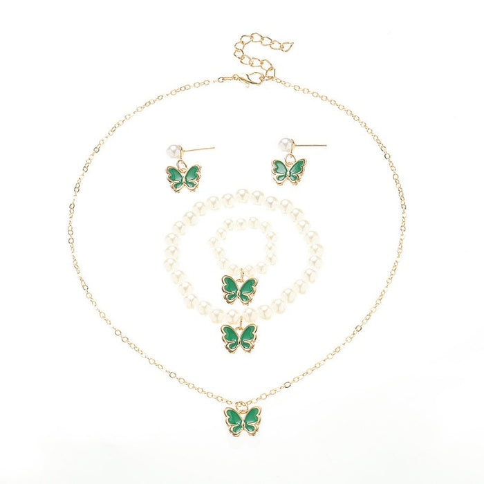 Wholesale Butterfly Non-fading Necklace Set Combination JDC-NE-Zhuoa002