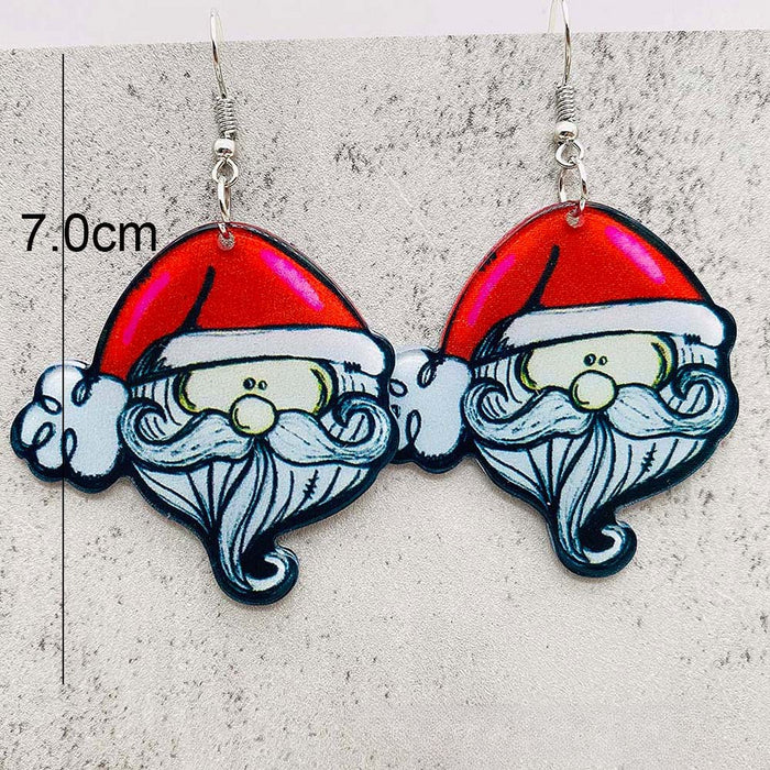 Wholesale Christmas Acrylic Santa Claus Asymmetric Earrings JDC-ES-Chengy042