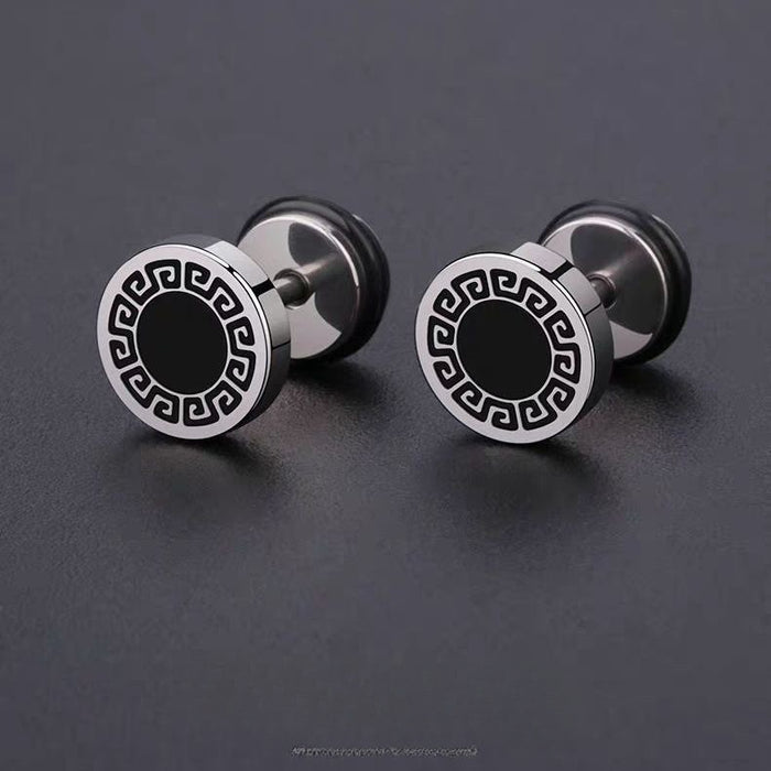 Wholesale Stainless Steel Roman Numeral Round Cake Earrings  JDC-ES-Yanc014