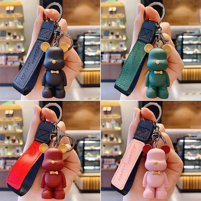 Wholesale  Bear Keychain Women's Simple Cute Student Backpack Car Key Chain