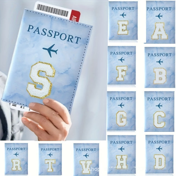 Wholesale Fashion Initial Letter Pattern PU Passport Holder Travel Wallet Casual Everyday Accessory