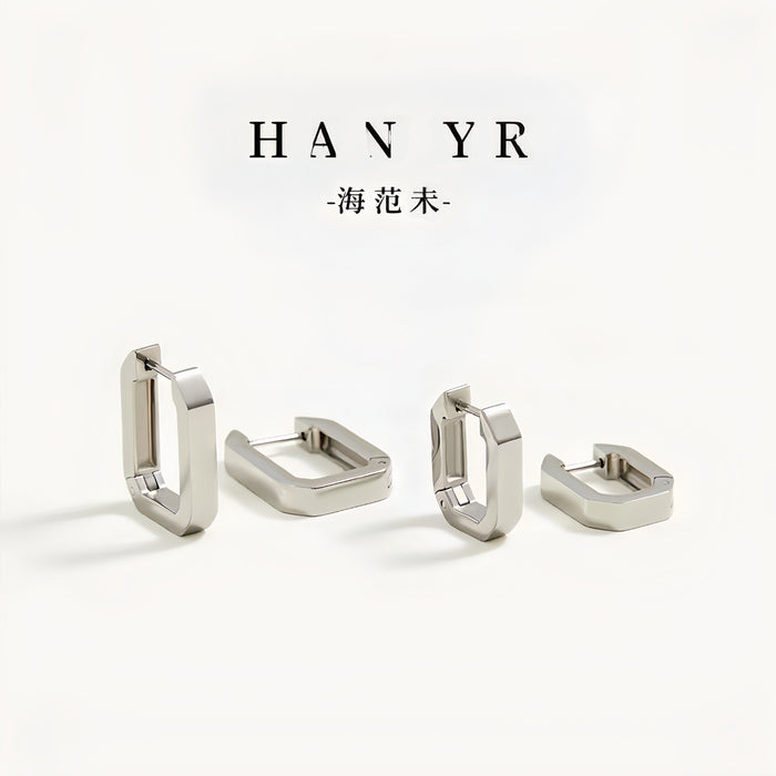 Wholesale Minimalist Non-Fading Earrings for Women Niche Design Rectangular Cold Style New Hot Style Accessible Luxury Earrings Ear Buckles