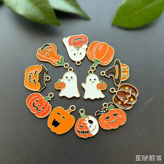 Wholesale  Pumpkin Head DIY Jewelry Accessories Yellow Zinc Alloy Charms For Necklace Bracelet Earrings Keychain Party Gift
