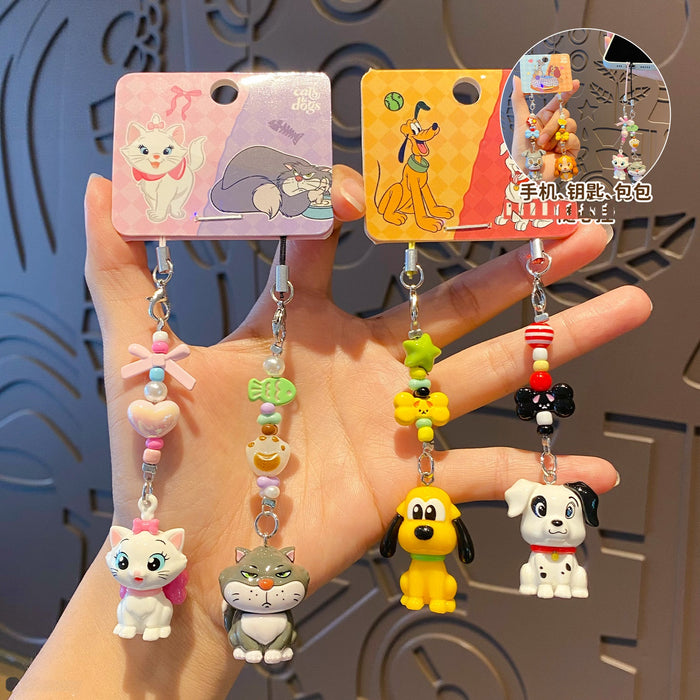 Wholesale PVC Cat Dog Pair Keychain Pendant Trendy Cartoon Bag Charm For Everyday Use And Gift Giving