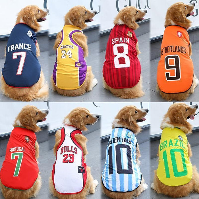 Wholesale World Cup Pet Soccer Jersey - Polyester Breathable Summer Jersey for Dogs and Cats