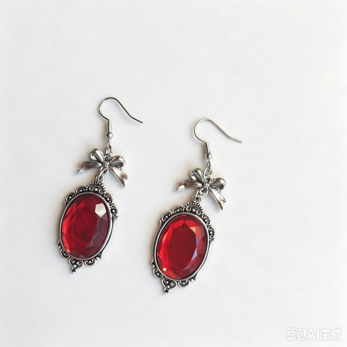 Wholesale Gothic Cross Earrings Black Red Crystal  Party Jewelry Accessory Electroplated Alloy For Women