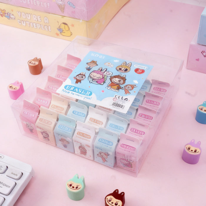 Wholesale Cartoon Milk Box Eraser Creative Cute Sliced Eraser