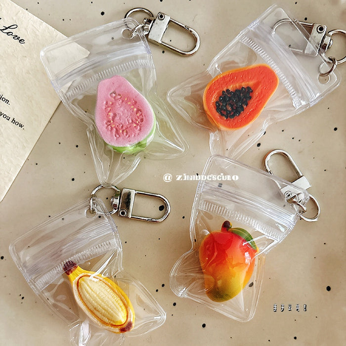 Wholesale Chic Assorted Fruit Resin Keychain Bag Charm For Backpack Purse Car Key Party Gift