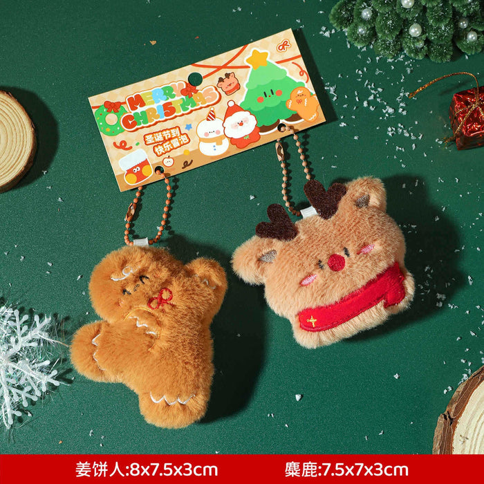 Wholesale Plush and Snowman Cartoon Keychain Set Christmas Bag Charm MOQ≥2