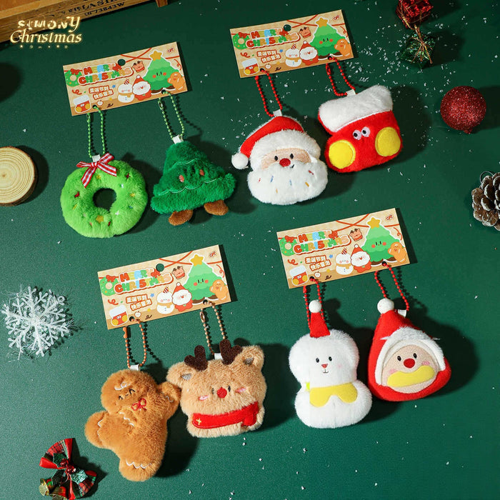 Wholesale Plush and Snowman Cartoon Keychain Set Christmas Bag Charm MOQ≥2