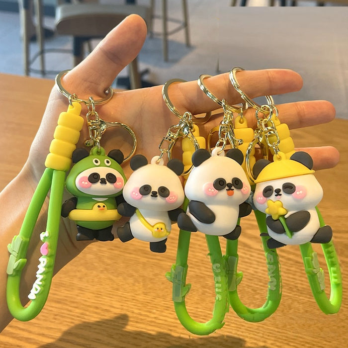 Wholesale Cute Panda Travel Keychain Rubber Fashion Accessory