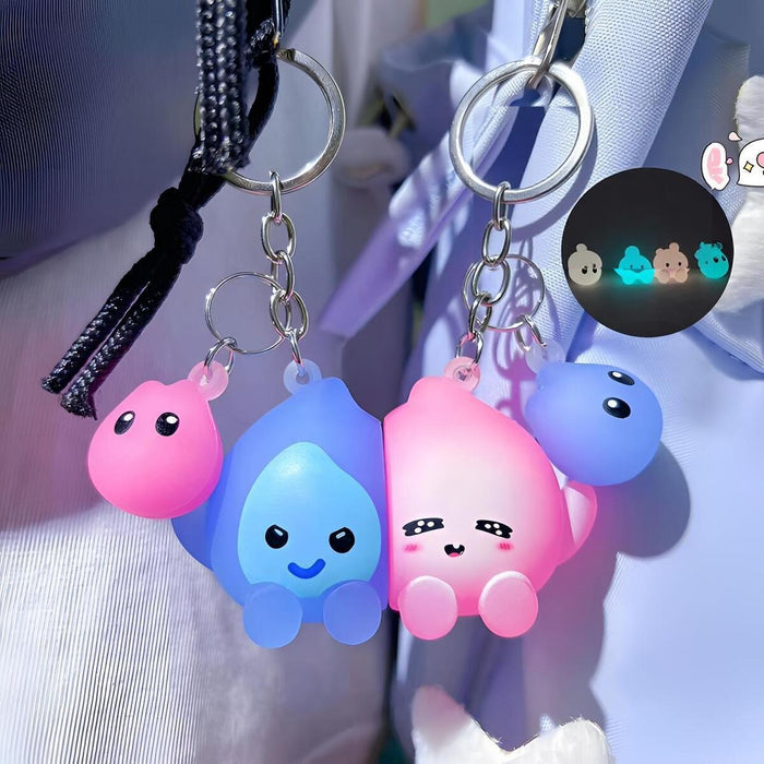 Wholesale Cute Blue Flame Magnet Keychain Silicone Charm for Keys or Bags Great Gift Idea