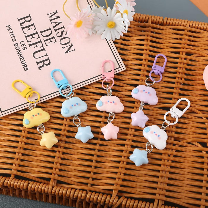 Wholesale Resin Cartoon Star And Cloud Speechless Keychain For Students And Couples