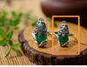 Wholesale 10pcs 925 ancient silver open food ring JDC-RS-NS009 Rings 尼森 green B2 10pcs Wholesale Jewelry JoyasDeChina Joyas De China