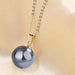 Wholesale 14MM Deep Purple Beads Gold Champagne Gold Purple Pink Imitation Pearl Plated 925 Silver Necklace Women Pendant Accessories Pendant JoyasDeChina 12MM dark gray beaded gold pendant [not with chain] [bulk packaging]] Wholesale Jewelry JoyasDeChina Joyas De China