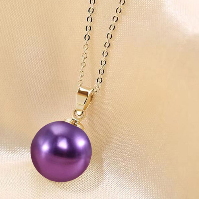 Wholesale 14MM Deep Purple Beads Gold Champagne Gold Purple Pink Imitation Pearl Plated 925 Silver Necklace Women Pendant Accessories Pendant JoyasDeChina 12MM demon purple beads gold pendant [not with chain] [bulk packaging]] Wholesale Jewelry JoyasDeChina Joyas De China