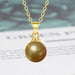 Wholesale 14MM Deep Purple Beads Gold Champagne Gold Purple Pink Imitation Pearl Plated 925 Silver Necklace Women Pendant Accessories Pendant JoyasDeChina 12mm imperial concubine golden shell beads gold pendant [without chain] [bulk packaging] Wholesale Jewelry JoyasDeChina Joyas De China