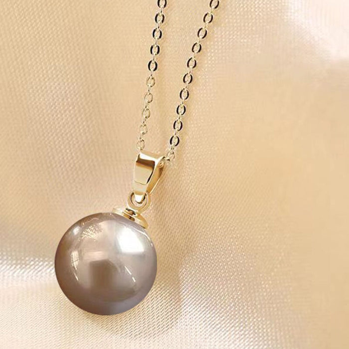 Wholesale 14MM Deep Purple Beads Gold Champagne Gold Purple Pink Imitation Pearl Plated 925 Silver Necklace Women Pendant Accessories Pendant JoyasDeChina 14MM champagne color beaded gold pendant [not with chain] [bulk packaging]] Wholesale Jewelry JoyasDeChina Joyas De China