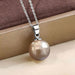 Wholesale 14MM Deep Purple Beads Gold Champagne Gold Purple Pink Imitation Pearl Plated 925 Silver Necklace Women Pendant Accessories Pendant JoyasDeChina 14MM champagne color beaded silver pendant [not with chain] [bulk packaging]] Wholesale Jewelry JoyasDeChina Joyas De China