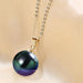Wholesale 14MM Deep Purple Beads Gold Champagne Gold Purple Pink Imitation Pearl Plated 925 Silver Necklace Women Pendant Accessories Pendant JoyasDeChina 14MM Peacock Green Bead Gold Pendant [No Chain] [Bulk Package]] Wholesale Jewelry JoyasDeChina Joyas De China