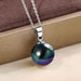 Wholesale 14MM Deep Purple Beads Gold Champagne Gold Purple Pink Imitation Pearl Plated 925 Silver Necklace Women Pendant Accessories Pendant JoyasDeChina 14MM Peacock Green Bead Silver Pendant [not with chain] [bulk packaging]] Wholesale Jewelry JoyasDeChina Joyas De China