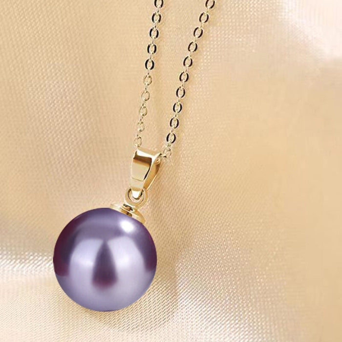 Wholesale 14MM Deep Purple Beads Gold Champagne Gold Purple Pink Imitation Pearl Plated 925 Silver Necklace Women Pendant Accessories Pendant JoyasDeChina 14MM purple beads gold pendant [not with chain] [bulk packaging]] Wholesale Jewelry JoyasDeChina Joyas De China