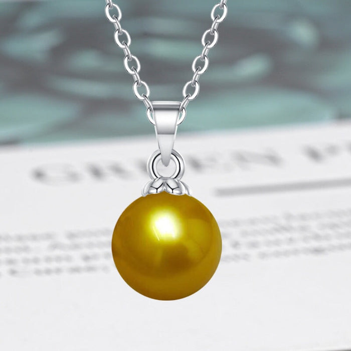 Wholesale 14MM Deep Purple Beads Gold Champagne Gold Purple Pink Imitation Pearl Plated 925 Silver Necklace Women Pendant Accessories Pendant JoyasDeChina 14MM Tuhao Golden Bead silver Pendant [No Chain] [Bulk Package]] Wholesale Jewelry JoyasDeChina Joyas De China