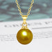 Wholesale 14MM Deep Purple Beads Gold Champagne Gold Purple Pink Imitation Pearl Plated 925 Silver Necklace Women Pendant Accessories Pendant JoyasDeChina 14MM Tuhao Golden Bead Gold Pendant [No Chain] [Bulk Package]] Wholesale Jewelry JoyasDeChina Joyas De China