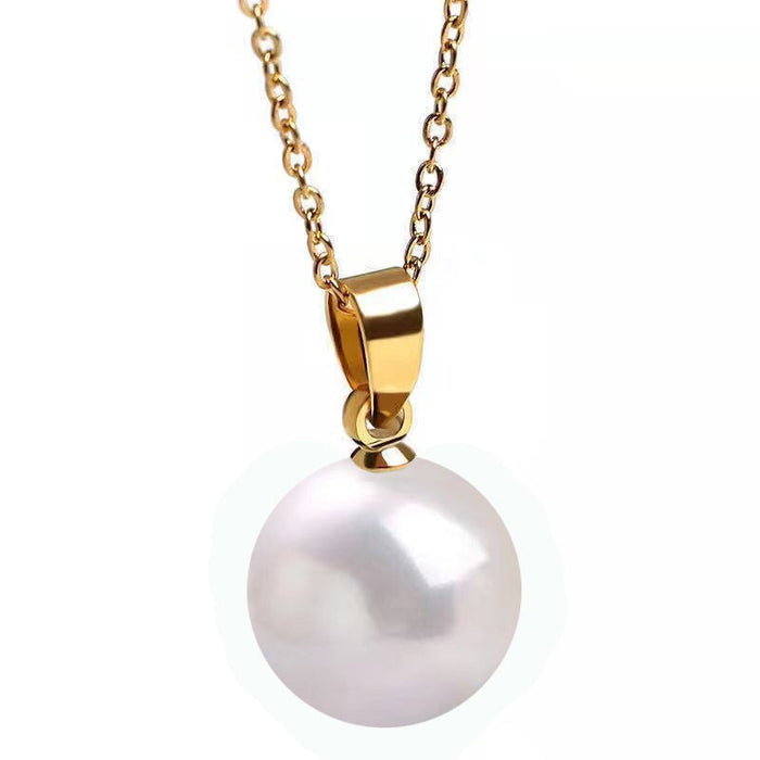 Wholesale 14MM Deep Purple Beads Gold Champagne Gold Purple Pink Imitation Pearl Plated 925 Silver Necklace Women Pendant Accessories Pendant JoyasDeChina Wholesale Jewelry JoyasDeChina Joyas De China